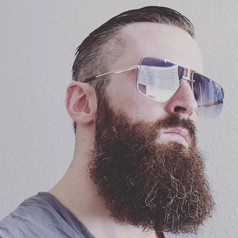 Occhiali da sole senza montatura da uomo di design di marca Occhiali da sole quadrati da uomo vintage Occhiali da sole UV400 Shades Eyewear gafas de sol hombre_voghion.com