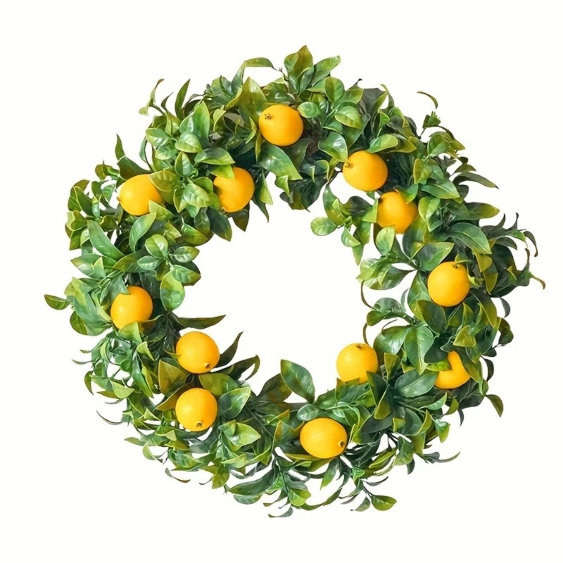 

Искусственный лимонный венок для входной двери, искусственный весенний венок для входной двери фермерского дома, свадебные на