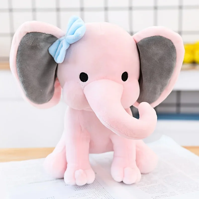 1pc Comfort Sleeping Elephant Doll Pink Grey Elephant Plush Toy for Children, Birthday Gifts, Holiday Gifts