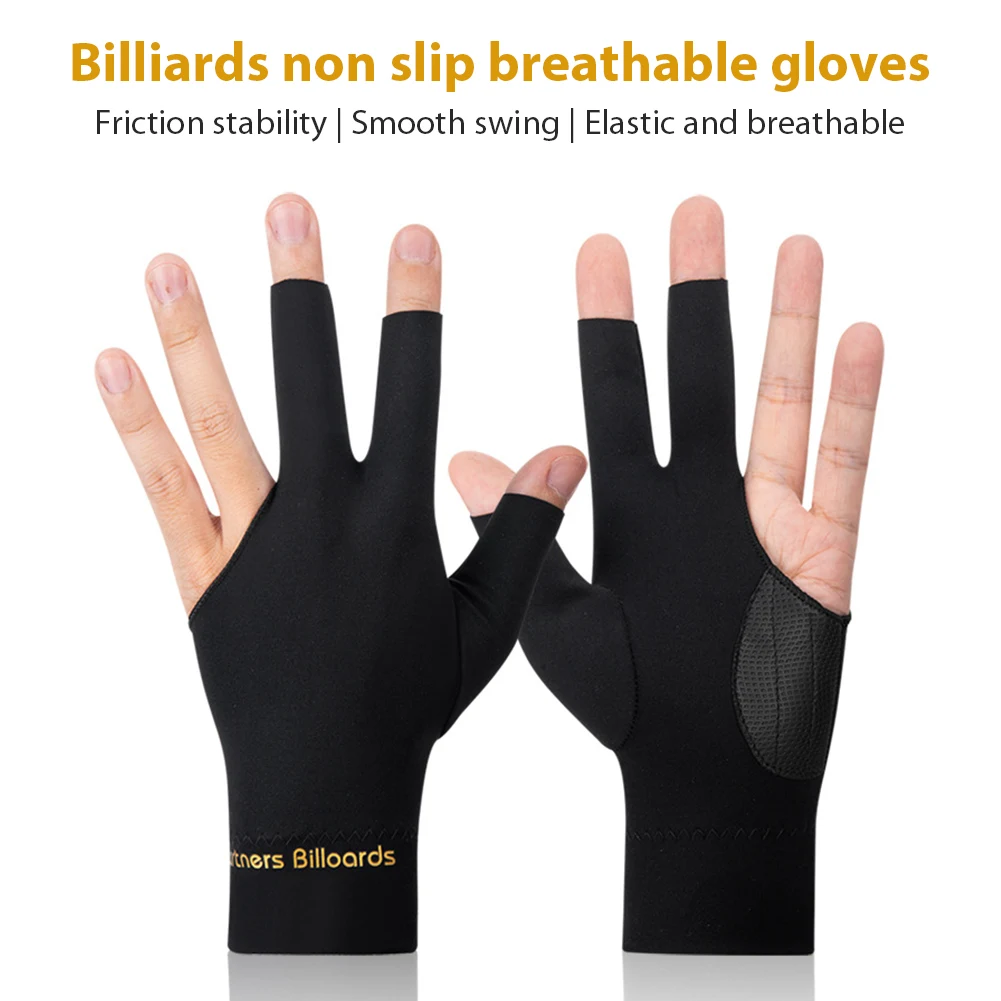 Billiards Glove Left Hand Snooker Billiard Glove Anti-Slip Elasticity Gloves Billiard Supplies Open Three Finger Accessory