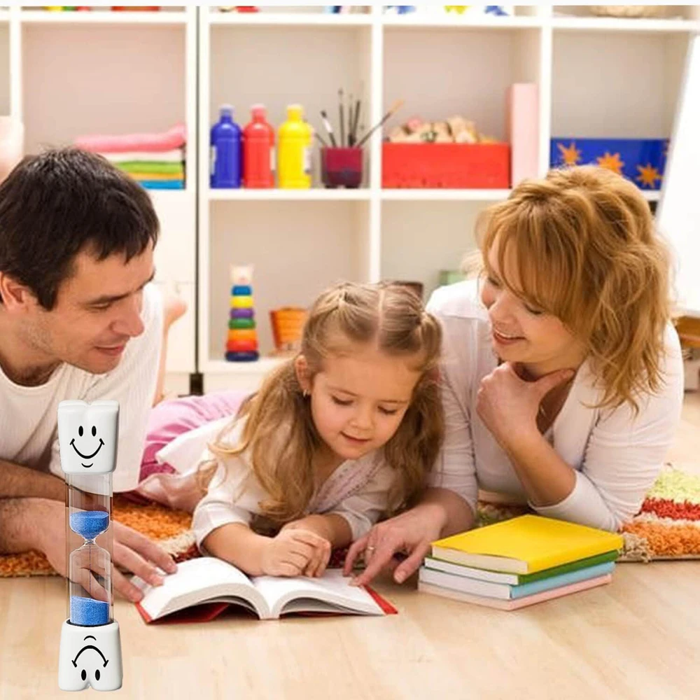 2PCS 2Minute Smiling Face Tooth Brushing Hourglass Creative Sand Clock Toothbrush Timer Desktop Ornament For Children Kids sand timer