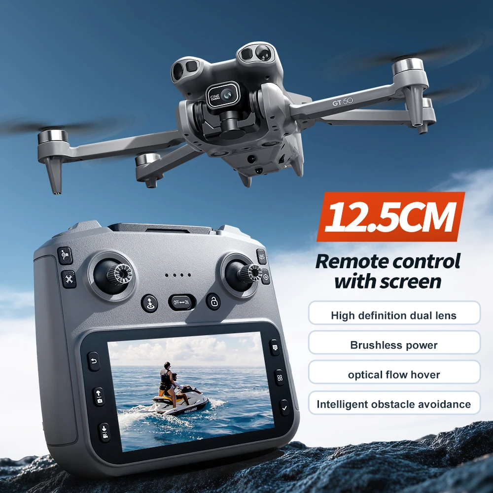 Drone Professionale GT50 con Doppia Fotocamera 8K HD, Telecomando con Grande Schermo, WIFI 5G, Quadricottero con Evitamento Ostacoli - Image 3