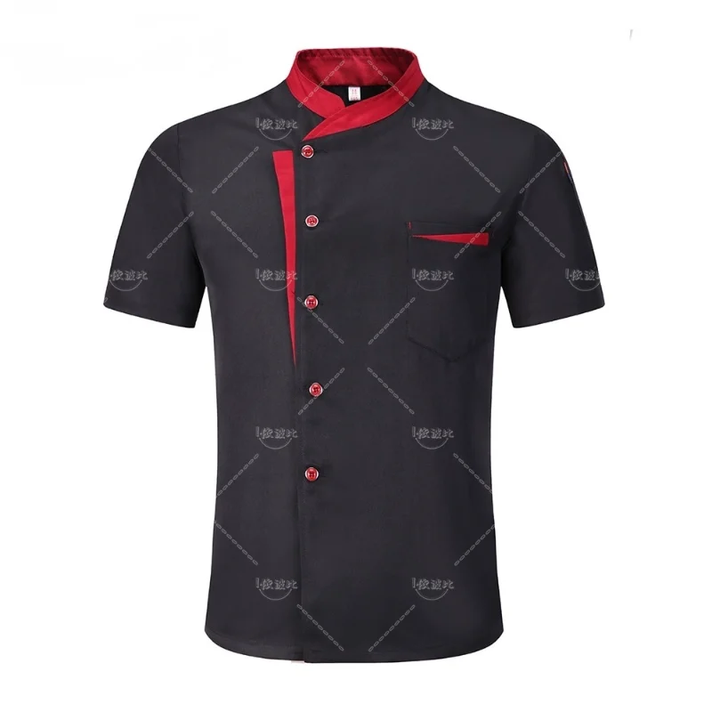 

Chefs Short Sleeve Summer Set Restaurant Hotel Kitchen Workwear Men and Women Youth Breathable Thin Chef Jacket Apron chef coat