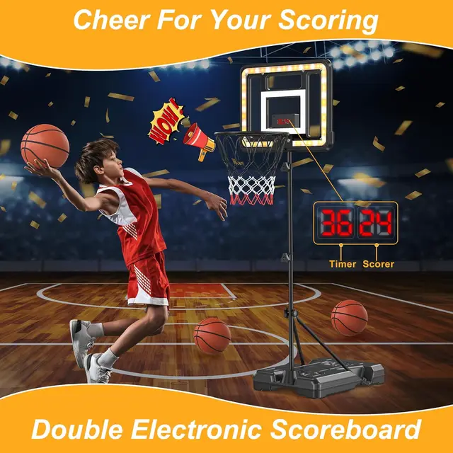 20075-4a01f5.jpg Adjustable Kids Basketball Hoop with Scoreboard & Timer, Indoor Outdoor Toy