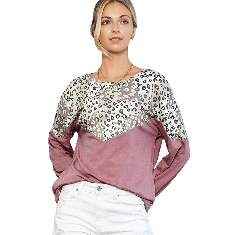 

Женская толстовка с капюшоном, свободная уличная одежда с круглым вырезом и леопардовым принтом в стиле бойфренда, Женский пуловер контрастных цветов, женская одежда для отдыха, осень