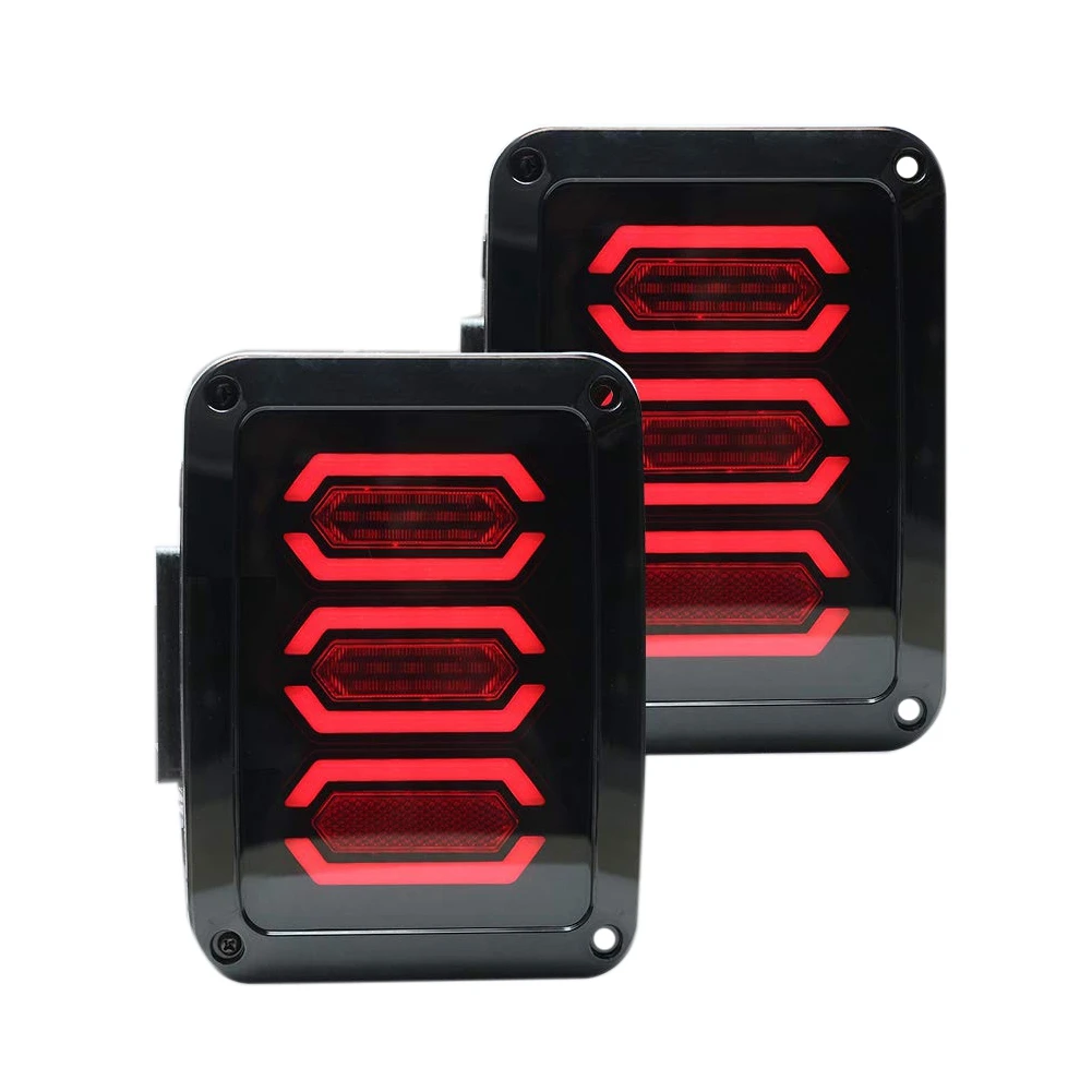 

Tail Lights Led Smoked Diamond Style For Jeep Wrangler 07-17 Jeep Jk Brake Reverse Turn Lamp Daytime Running Trun Signal Light