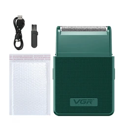 Rechargeable Professional Men's Shaver and Beard Trimmer with Travel Case (Green without box)