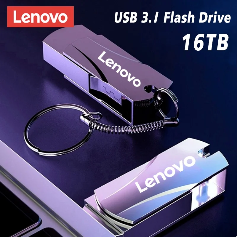 Lenovo Metal Drive Usb 3.1 High Speed 16TB 8TB File Transfer Usb Disk Flash Ultra Large Capacity Waterproof Mechanical Style
