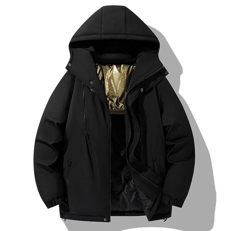 

Outdoor Casual Down & Parkas Coat Oversize 4XL 5XL Thick 2023 Keep Warm Winter Men's Black Padded Graphen Waterproof Jacket