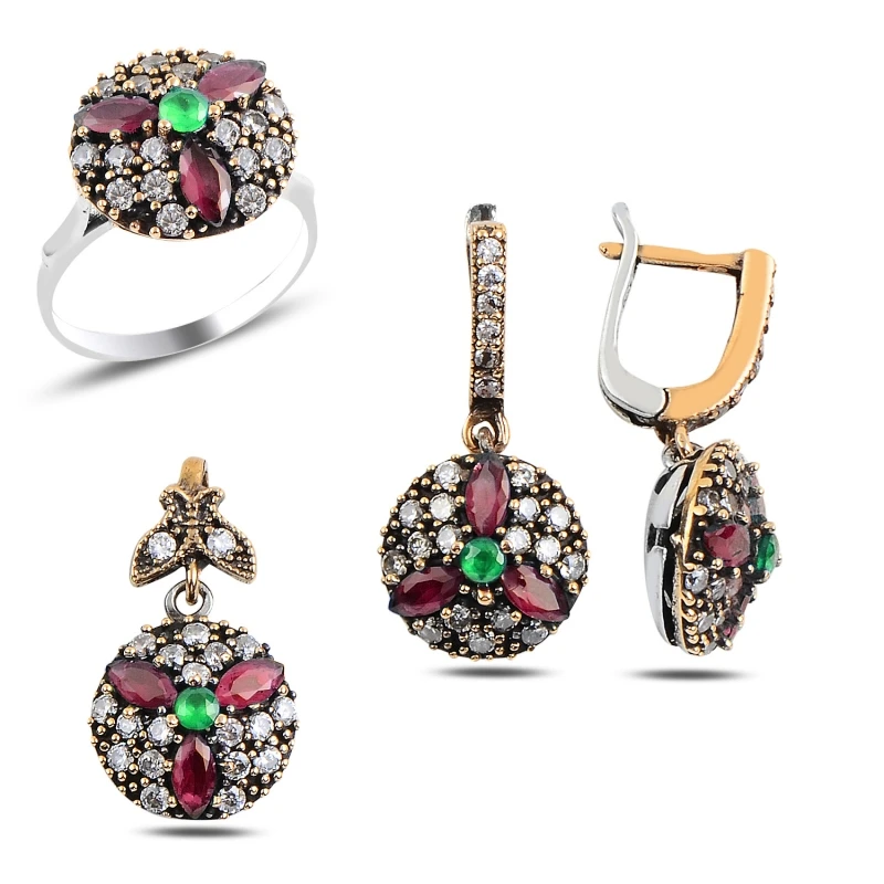 

Silver 925 Sterling Zircon Cubic Zirconia Authentic Set