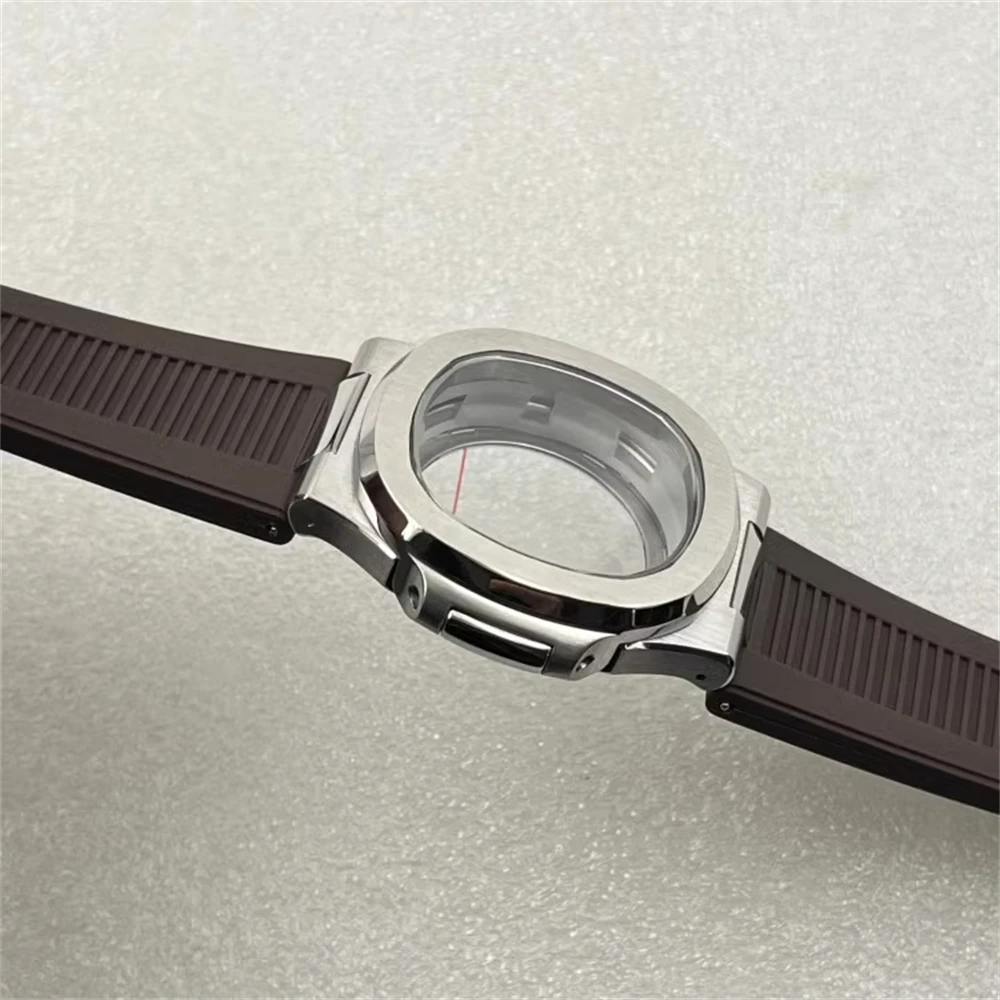 Large Size Watch Strap 25mm, Silver Pin Buckle Silicone Watchband, Mechanical Watch Accessories Replacement Watch Bracelet