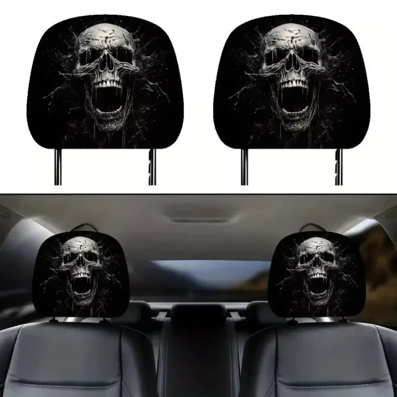 2 stücke doppelseitig Gedruckt Auto Kissenbezug Lustige Cartoon Auge Design Auto Kopfstütze Abdeckungen Auto Sitz Kopfstütze Protektoren Auto innen – Detail 10
