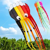9KM 13color Big Octopus Kite 8m Large Single Line Soft Inflatable Kite 30D Ripstop Polyester Fabric with Bag 2