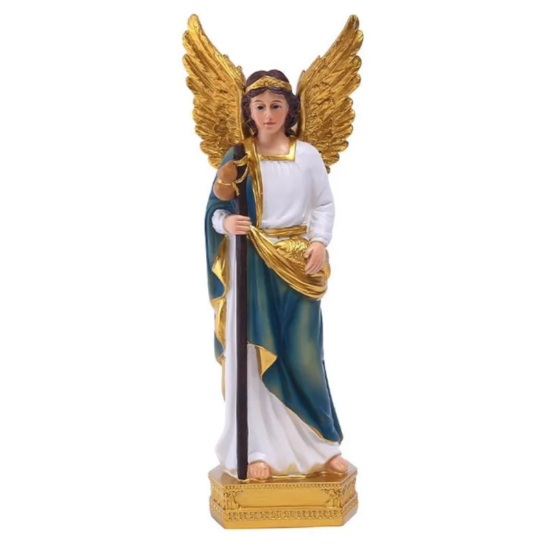 Angel Table Decor Resin Archangel Saint Raphael Statue Festival Supply Christmas Figurine Home Decoration Church Gifts christian statue home decor items