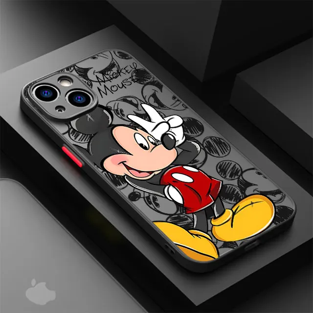 thumbnail image 1 of Disney-funda de Mickey y Minnie Mouse para teléfono móvil, carcasa mate para Apple iPhone 15, 16 Pro, XS Max, 13, 14 Plus, XR, SE, 7, 8, 12, 11 Pro plus, 1 of 5