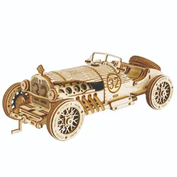 Wooden 3D Car Puzzle Kit - Handcrafted Decorative Model & DIY Building Toy Gift (WJ003)