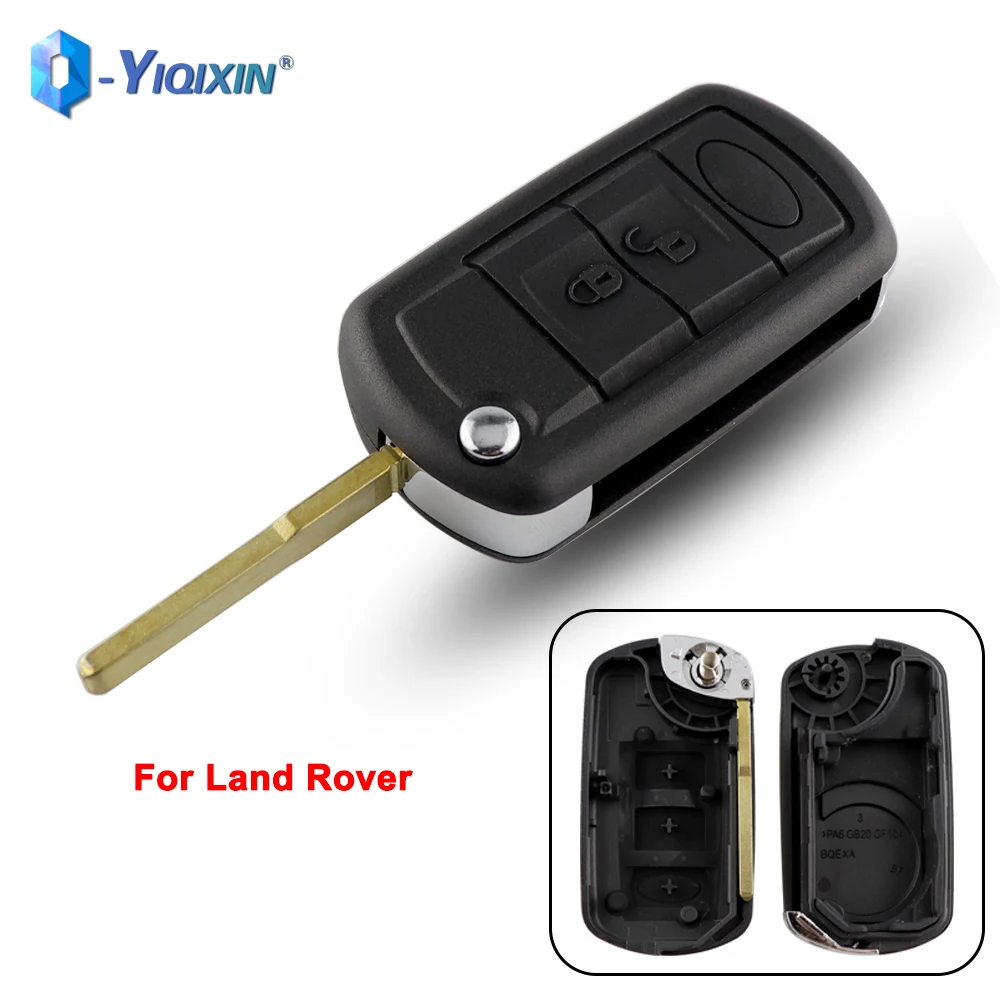 YIQIXIN 3 Button Flip Remote Car Key Shell For Land Rover Range ROVER Sport LR3 Discovery 3 Foliding Fob Replacement Cover Case