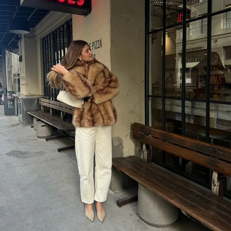 Oversized Fluffy Faux Fur Coats For Women Winter Autumn Loose Lapel Cardigan Jacket Fashion High Street Warm Outwear New
