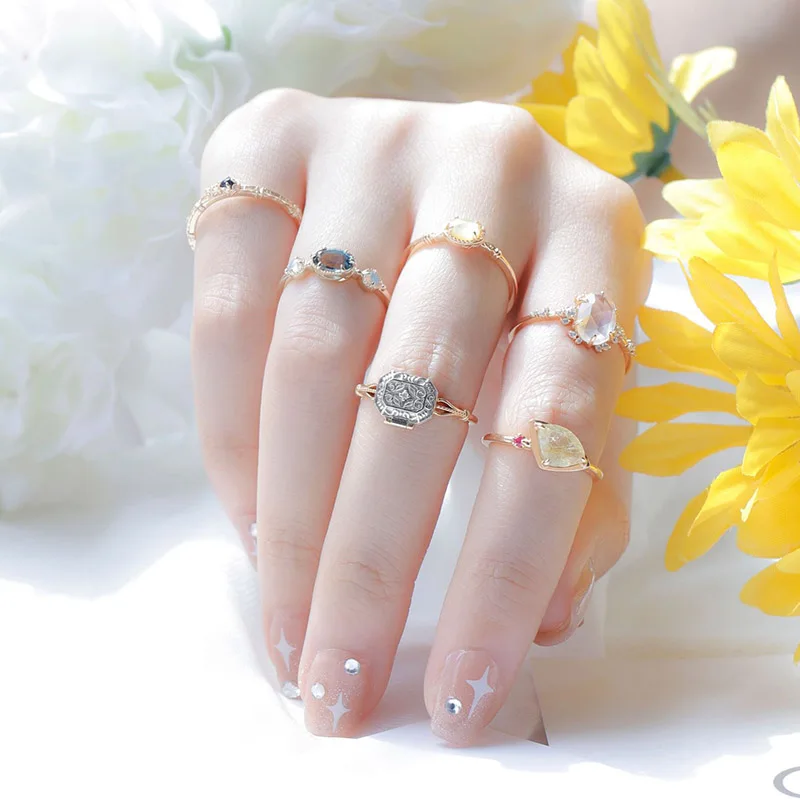 LAMOON Vintage Rings For Women 925 Sterling Silver Ring Gold Vermeil Jewelry Elegant Retro Pattern Box Shape Brithday Gift RI012