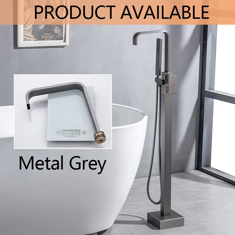 Description Picture 2 of itemBrass Independent Bathtub Shower Set Brushed Gold Bathroom Square Hand Shower with Faucet Hot Cold Mixer