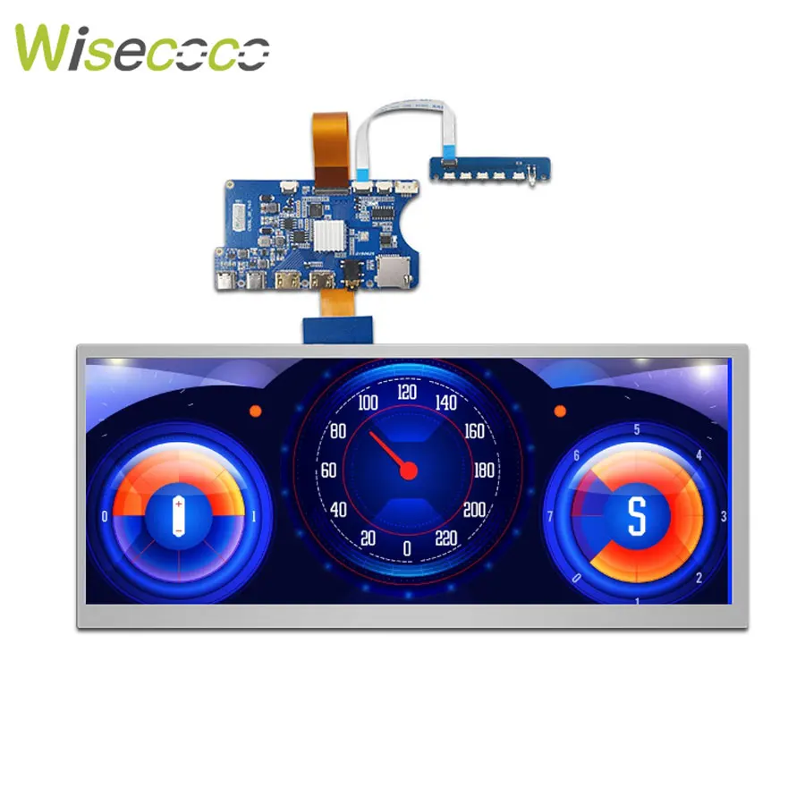 Painel de Toque Capacitivo de Polegadas Esticou a Barra 1920×720 Lcd Hd-mi tipo c Placa Controladora para a Luz Solar do Painel do Carro Legível 12.