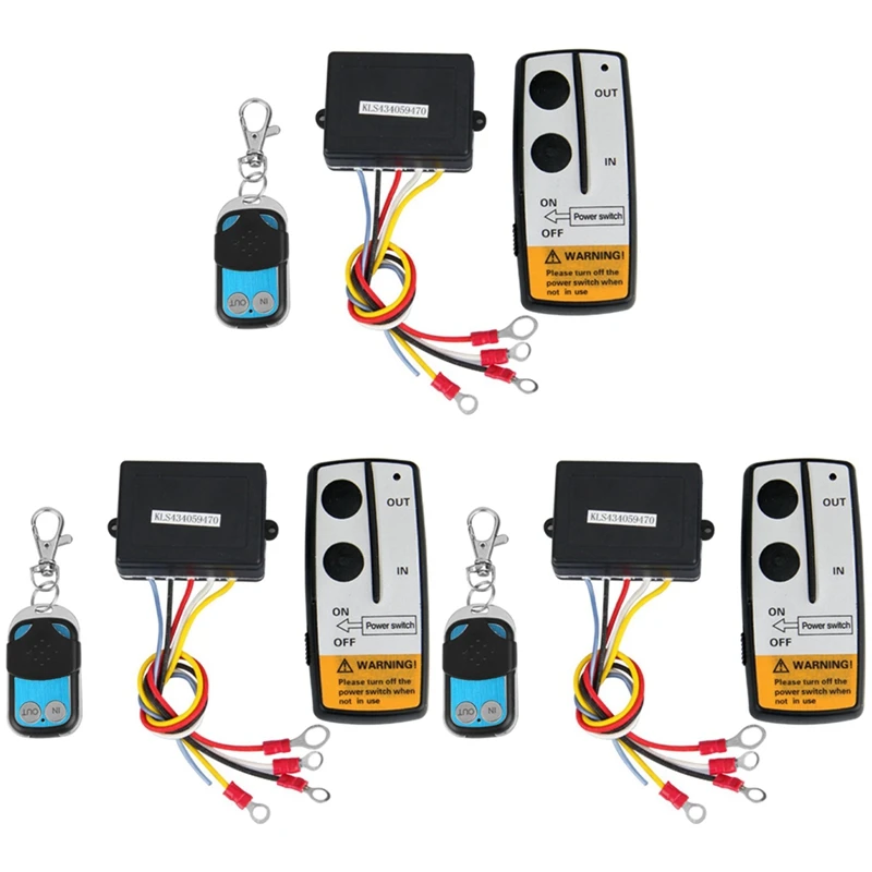 3X 12V 12Volt 50Ft Winch Wireless Remote Control Set For Truck Jeep ATV Warn Ramsey winch remote control