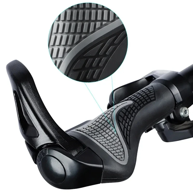 New Arrival Mountain Bike Sheep Horn Sub bike Grip Handle Shock and Dust proof Bicycle Grip Rubber Bilateral Locking