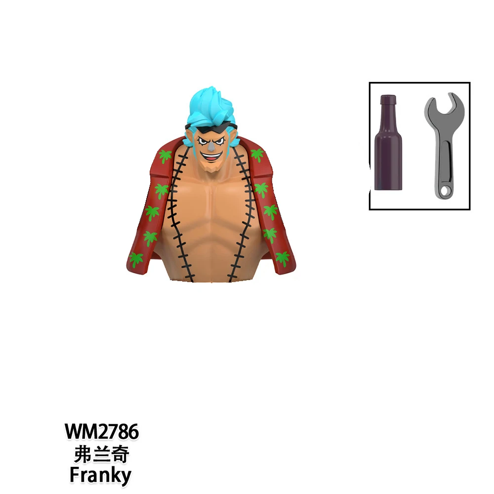 Anime Series One Piece Mini Action Figure Doll Franky Sir Crocodile Buggy Jinbe Assembling Building Block Doll Toy Ornament Gift