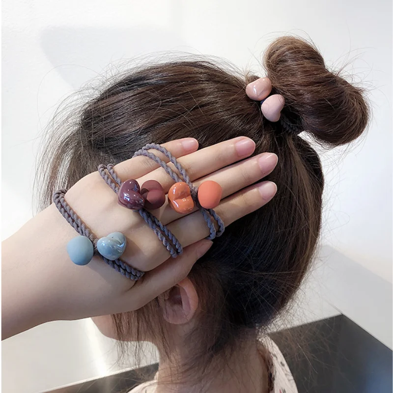 

Korean Style Hair Rope Girl Simple Heart Rubber Band Headdress New Cute Hair Ties Head Rope for Women Fashion Hair Accessories