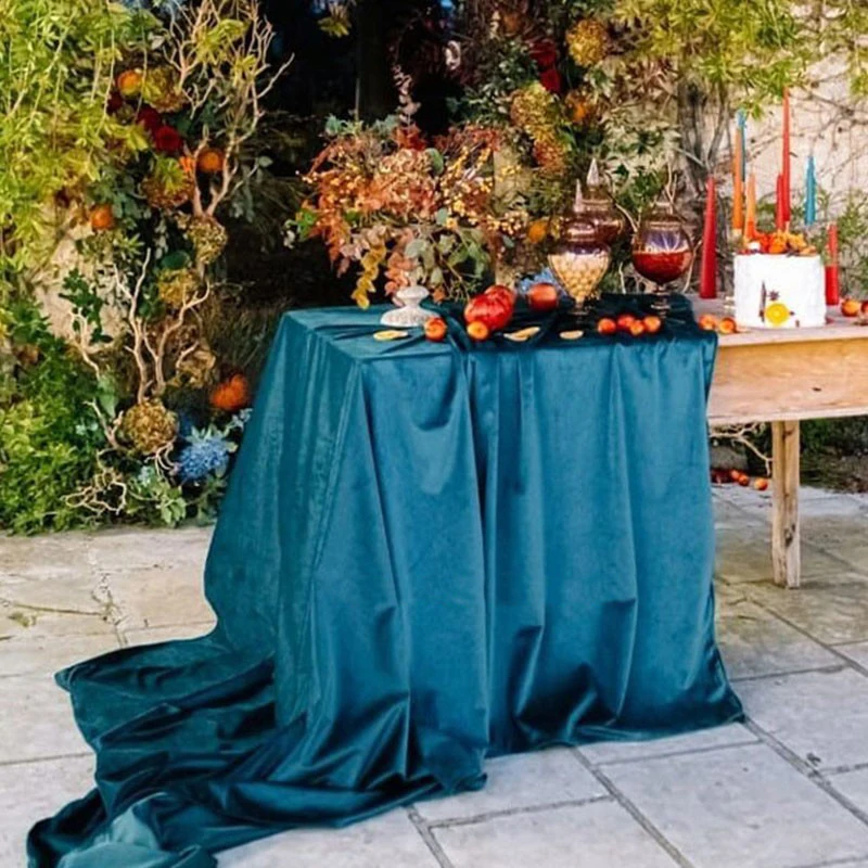 Retro Holiday Decorative Tablecloths Polyester Velvet Conference Tablecloths Dining Table Decorative Tablecloths