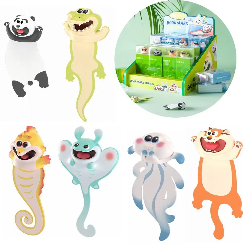 PVC Ocean Series 3D Stereo Marker Animal Bookmark For Books Reading Lovers Sign Book Mark Learning Stationery Gift for Children animal bookmark bookmarks stationery supplies
