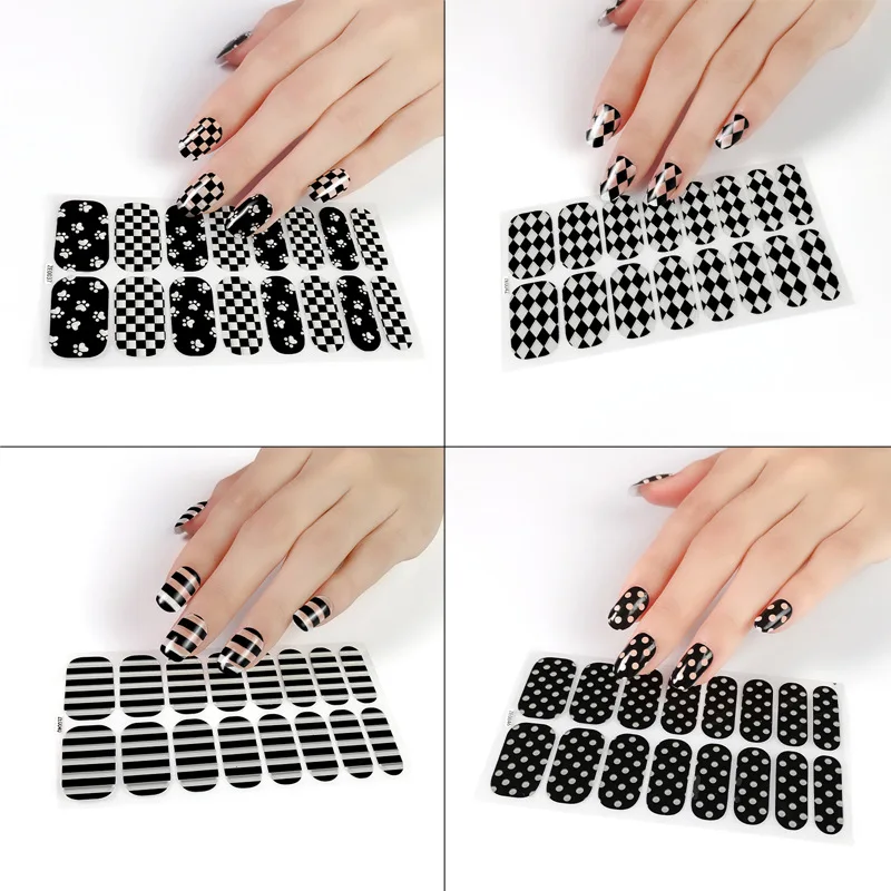 16PCSNailStickersWaterproofLuminousFluorescentTransparentBottom