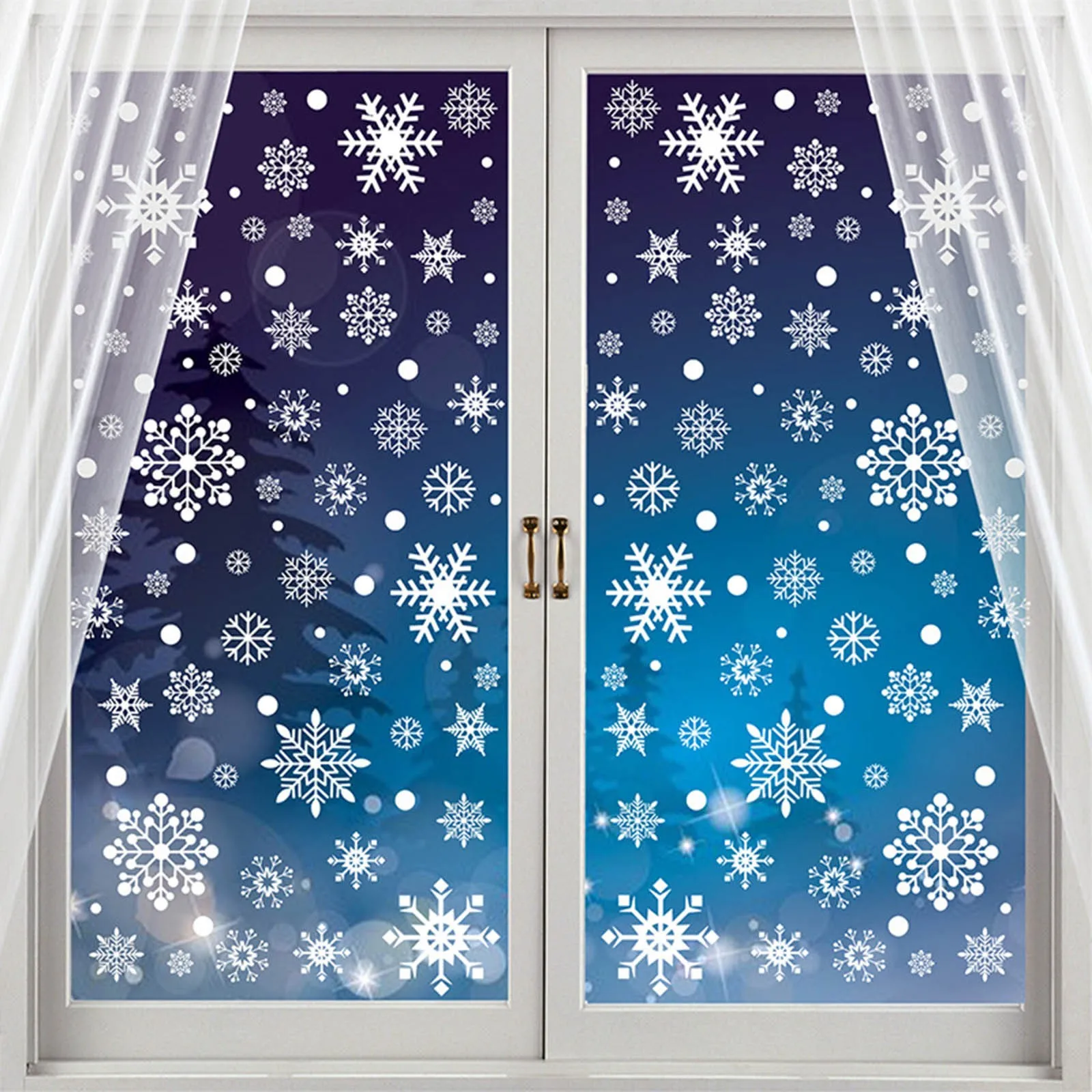 480pcs Christmas Window Clings For Glass Windows 8sheets Christmas Window Decals Snowflakes Wall Decal Kitchen