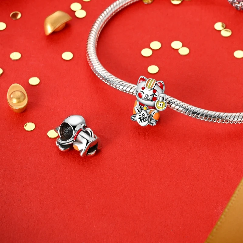 Charms aus 925er-Sterlingsilber, Katze, Bär, Elefant, Panda, Pinguin, Hund, Perlen, passend für Original-Armbänder, Armreifen, Damen, DIY-Schmuck, Geschenk – Detail 6