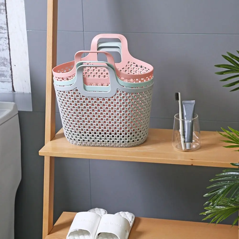 Portable Drainable Shower Basket Multifunctional Large Capacity Hollow Out Storage Basket Bath