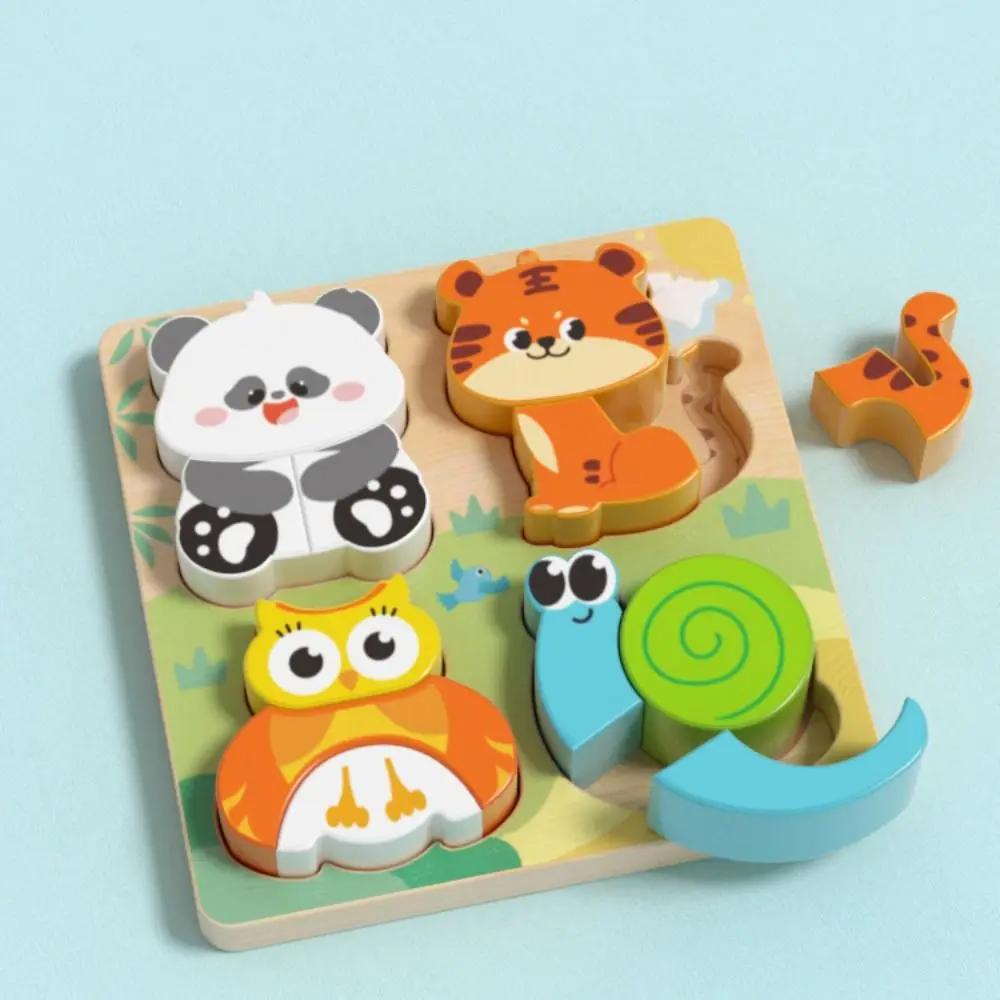 4-in-1 3D Animal Puzzles Toys Character Montessori Wooden Face Changing Blocks DIY Logical Thinking Shape Matching Game