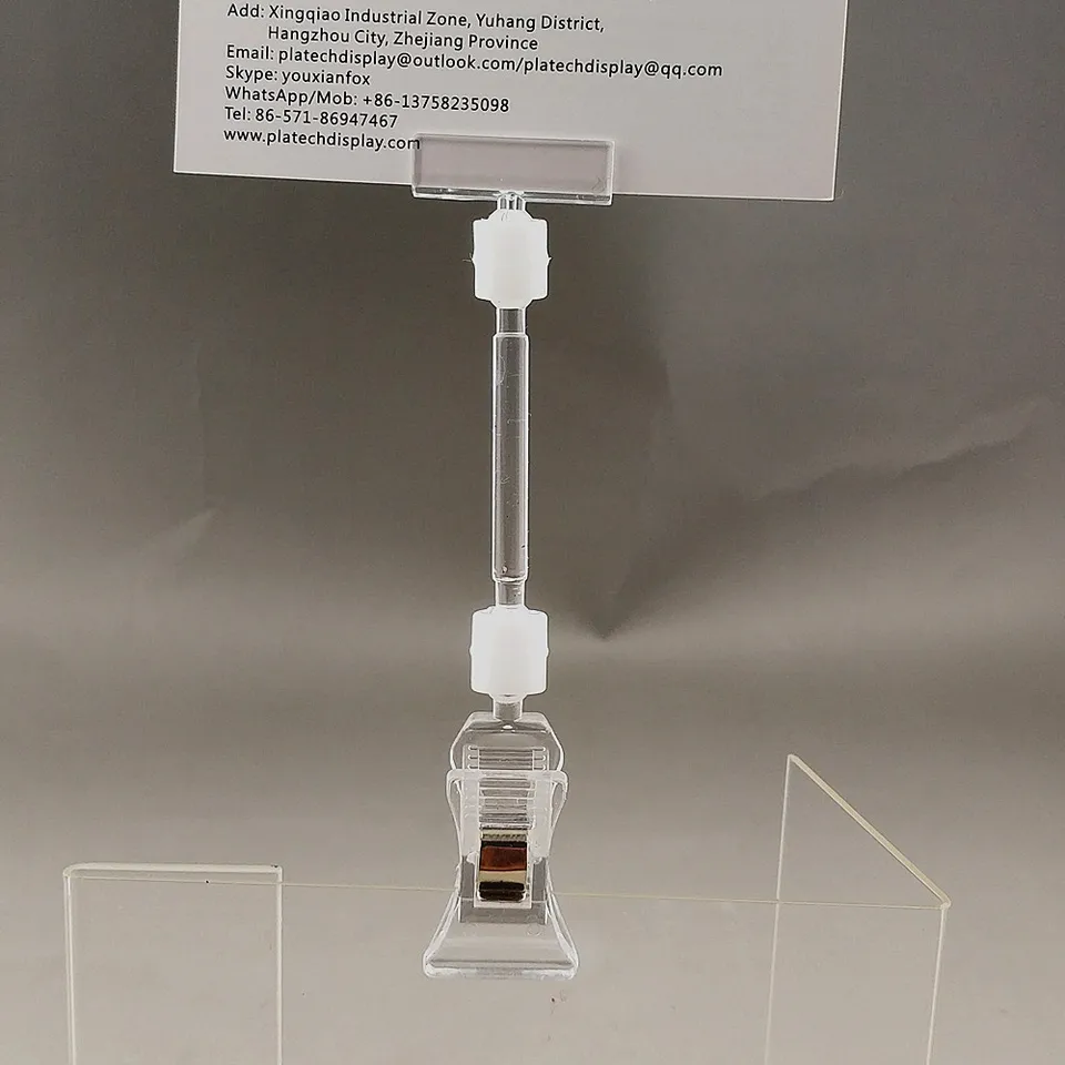 Ljy 16 Pieces Clear Plastic Rotatable Merchandise Sign Display Mini