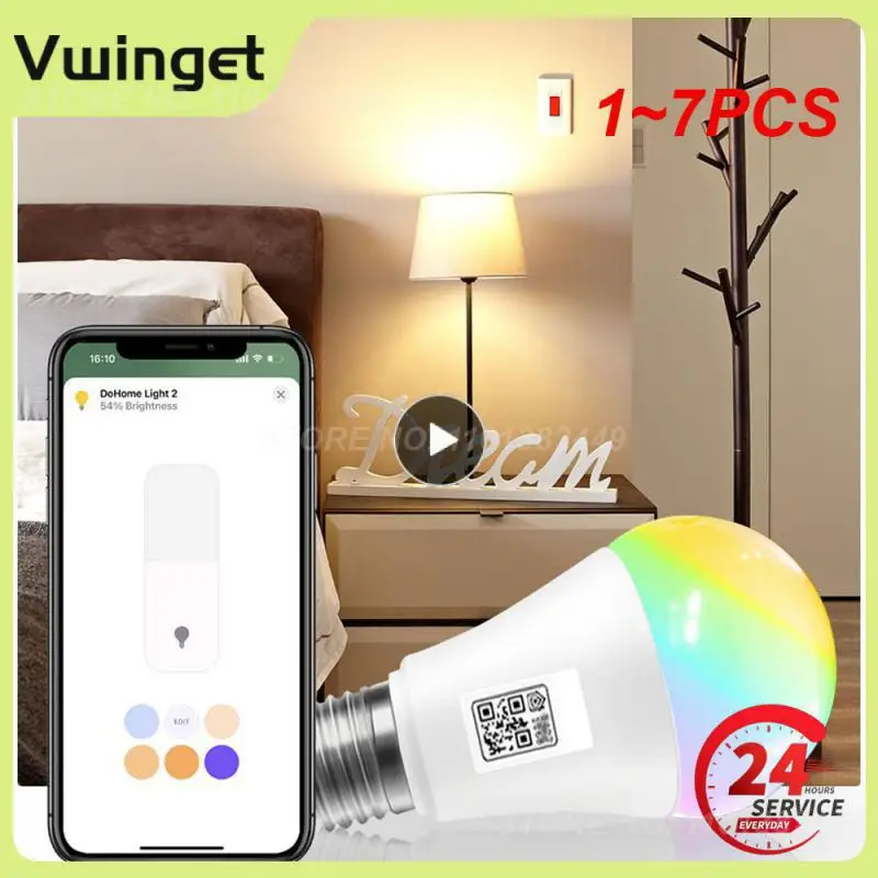 

1~7PCS Certified Homekit LED Smart WiFi Light Bulb Siri Voice APP Control RGB Night Lamp For Home Kit App Alexa