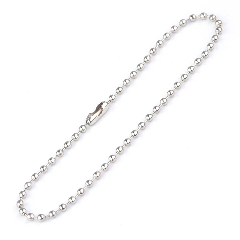 50pcs/lot 10/12/15CM 2.4mm Ball Chain Bead Chains Fits Key Ring