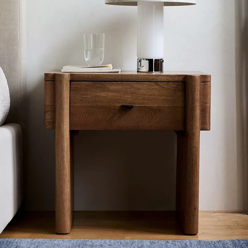 Picture of Wabi Sabi Rustic Nightstands With Drawers Premium Bedroom Elegant ...