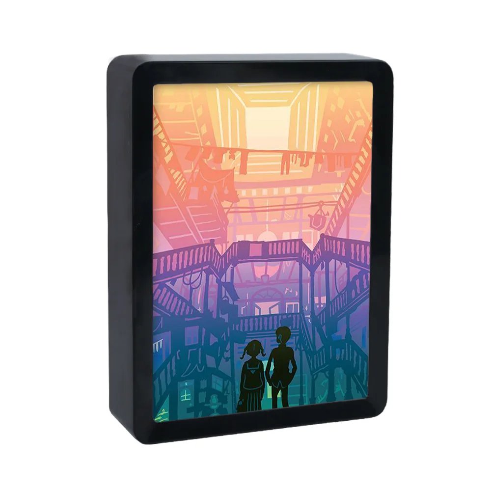 

Фотобокс 3D Shadow Box, аниме, светодиодная рамка для фотографий из вверх на маковых холмах, световой короб для резки бумаги, ночник, декор комнаты