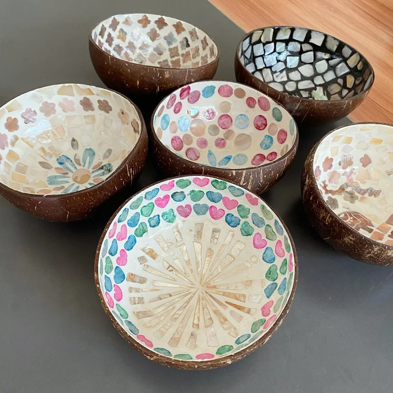 

Shell Storage Bowl Creative Coconut Shell Handmade Irregular Shape Snack Bowl Storage Tray Home Decor Tableware Kitchen Supplies