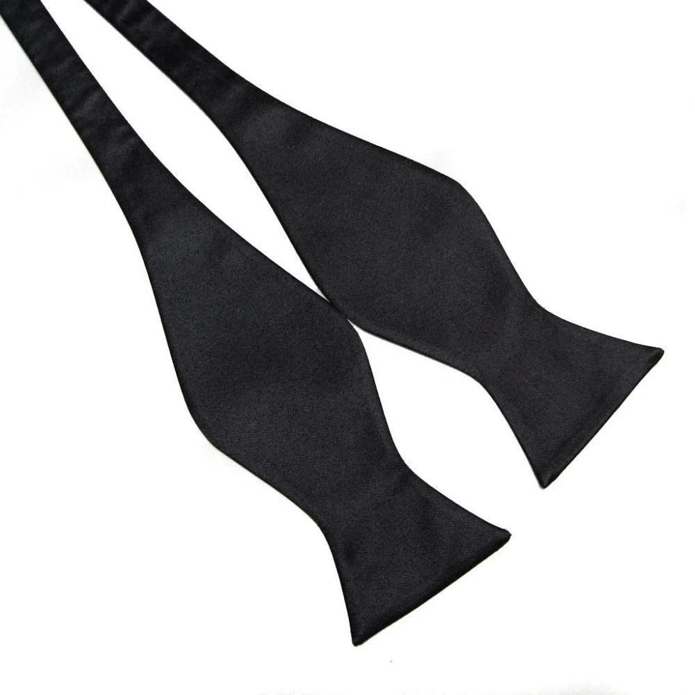 Bow Ties Mens Silk Satin Adjustable Bowties Self Bow Tie Solid Color Vintage Bowtie Men Classic Business Wedding Party Ties Bowknot Gift