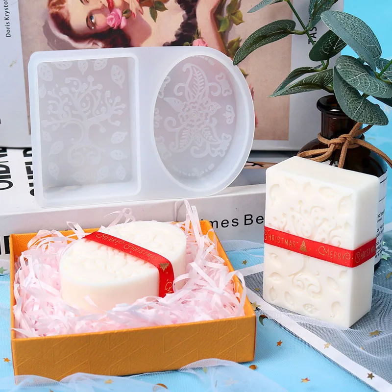 Western Art Plant Pattern Soap Candle Mold DIY Handmade Silicone Soap Mould Plaster Tools 3d Crafts Molds Making Gift