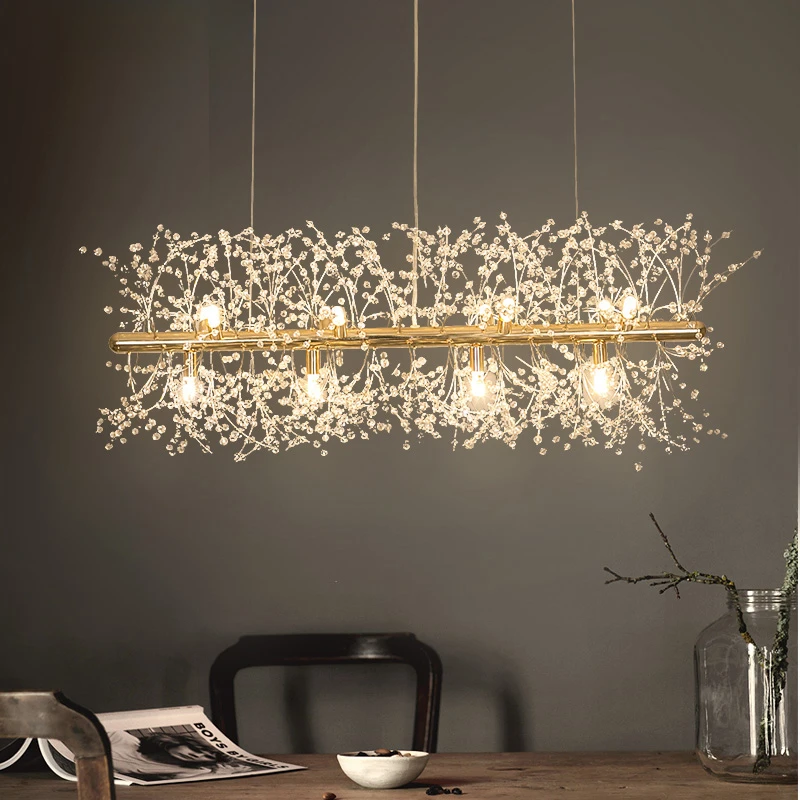 

Snowflake Chandelier Nordic Style Modern Lamp Creative Personality Crystal Model Atmosphere Light Luxury Living Room Decoration