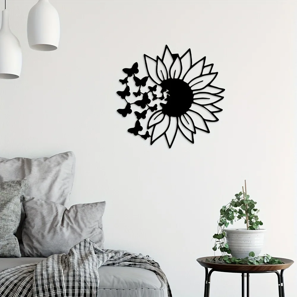 

Metal Butterfly Sunflower Home Decor Metal Wall Hanging Decoration Birthday Party Supplie Room Decor Wall Mounted Decoration Art
