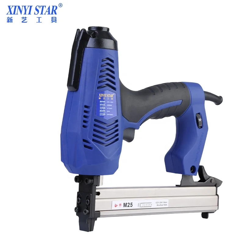 XINYI M25 18Gauge 2350W Electric Staple Gun 220V Wooden Case Stapler Machine For Wood Pallet Tray Box Package Nailer