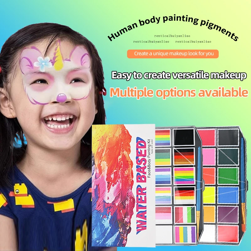 Skin Painting Pigment Kit Makeup Non Toxic Water Paint Oil for Christmas Halloween Fancy Carnival Vibrant Party for Kid & Adult
