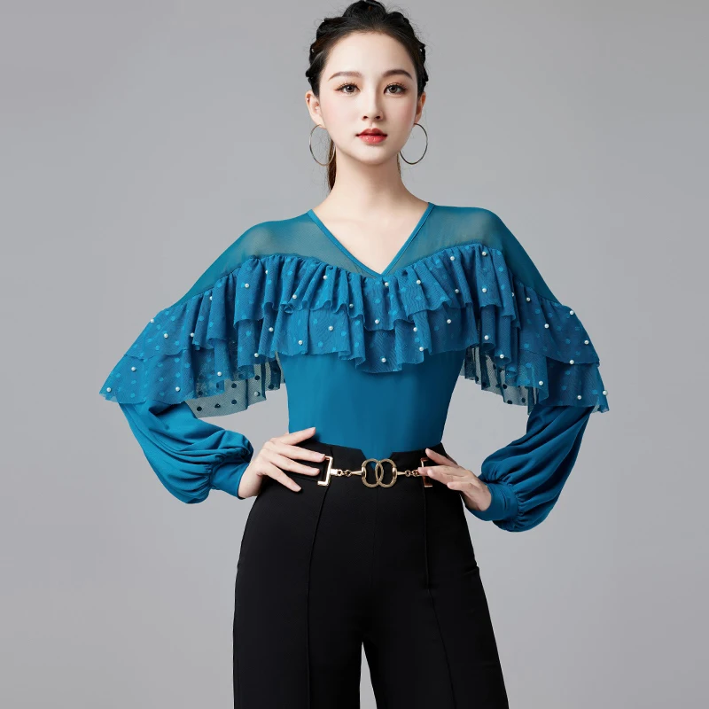 

Modern Dance Practice Clothes For Women 2023 New National Standard Waltz Social Dance Long Sleeved Latin Dance Costumes DQL8860