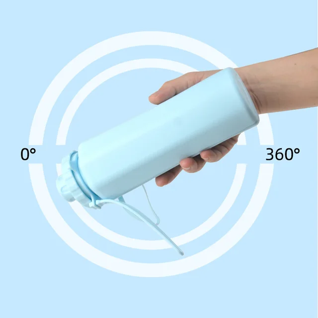 600ML Collapsible Water Bottle Silicone Foldable Water Cup Outdoor Sports Leakproof Reusable Kettle for Travel Camping Yoga 3